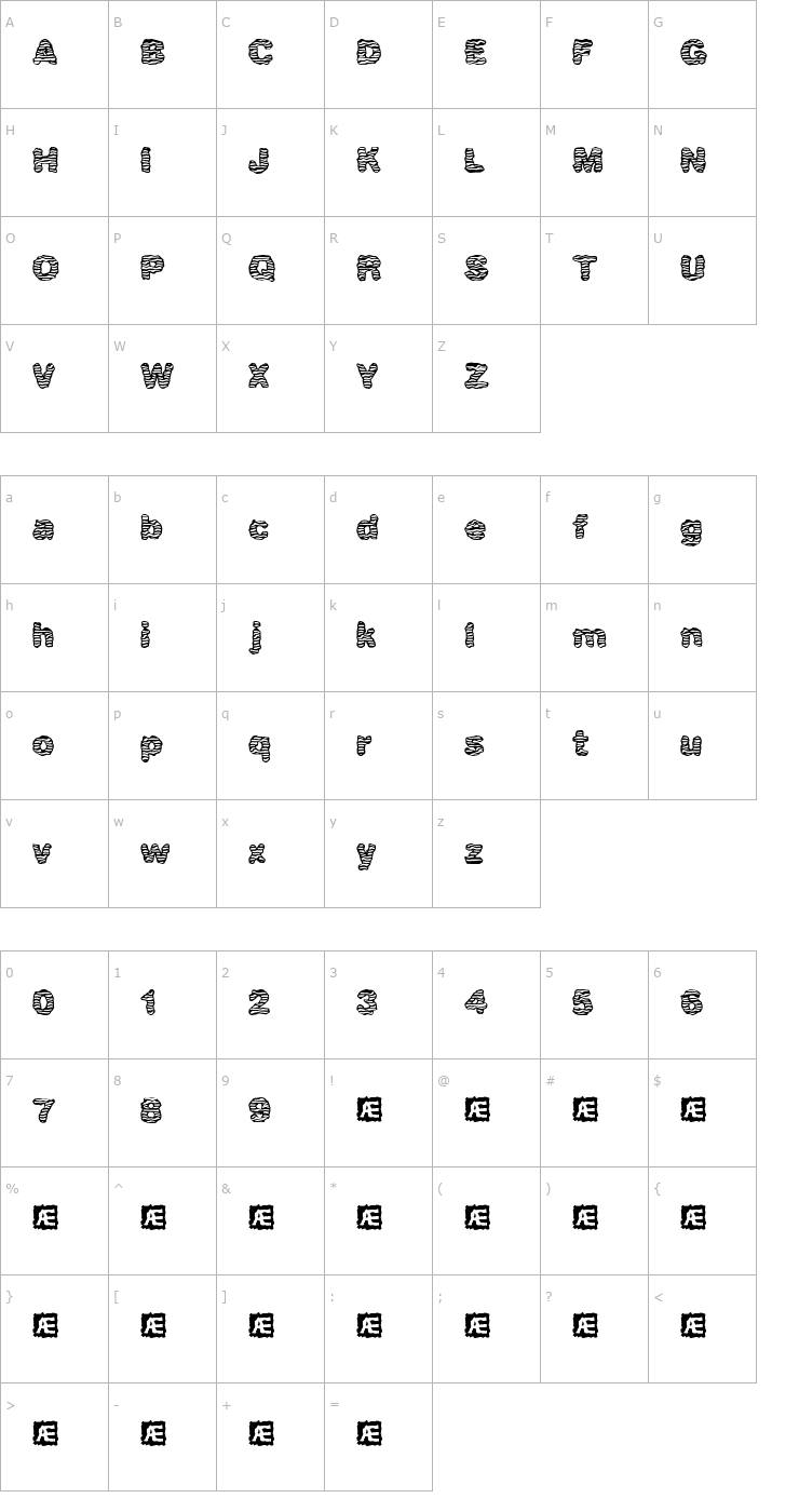 Character Map waver (BRK) Font