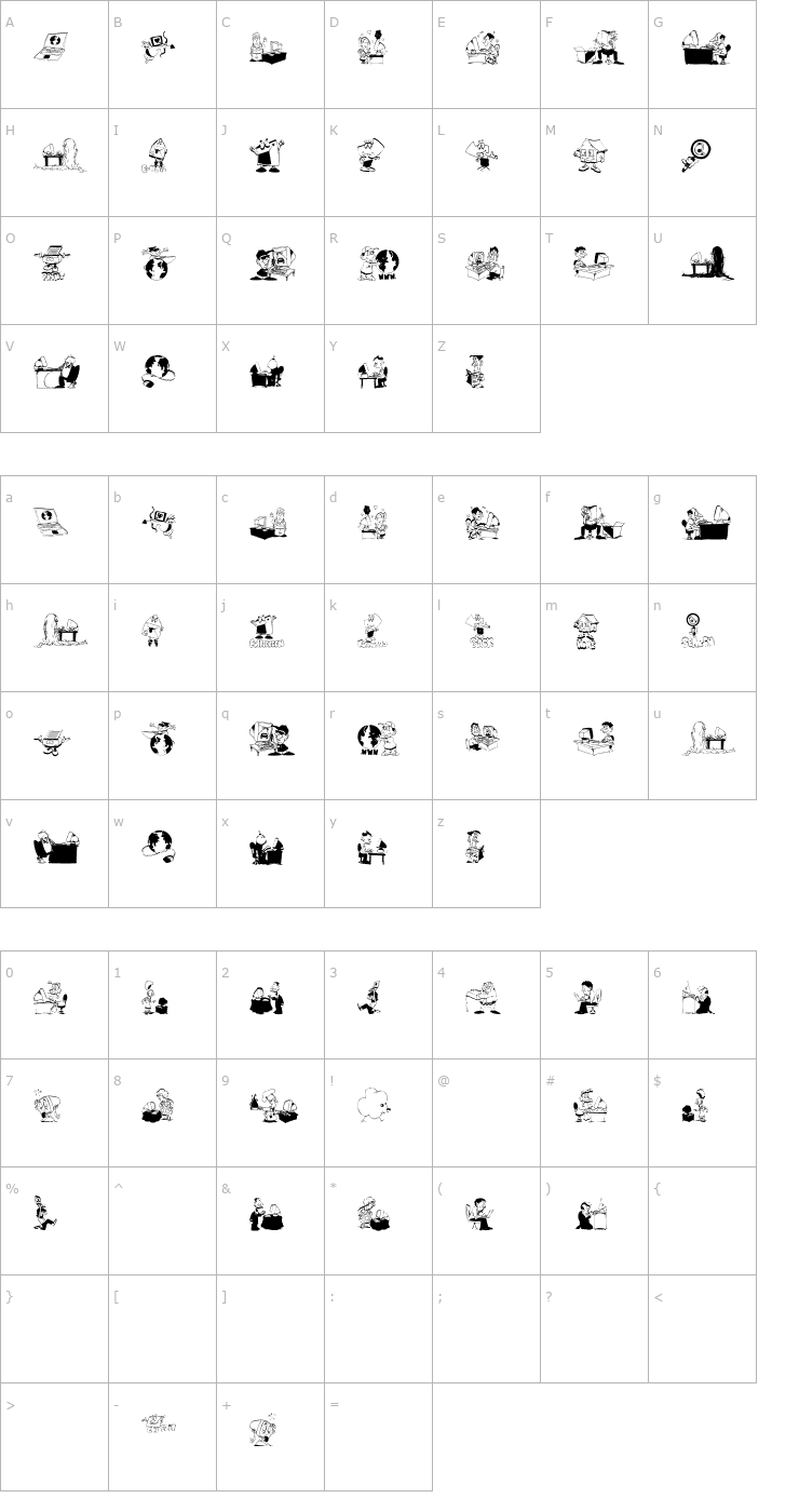 Character Map Webmasters Font