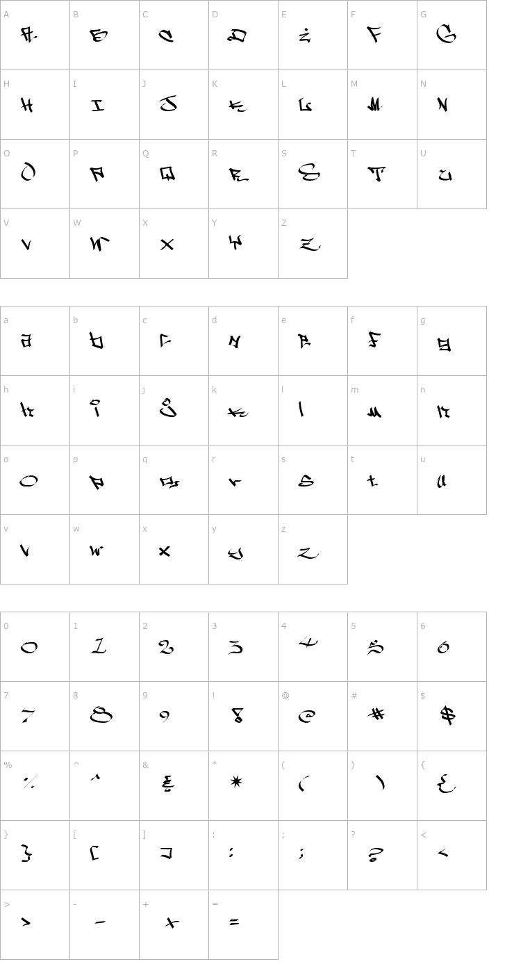 Character Map West Side Font