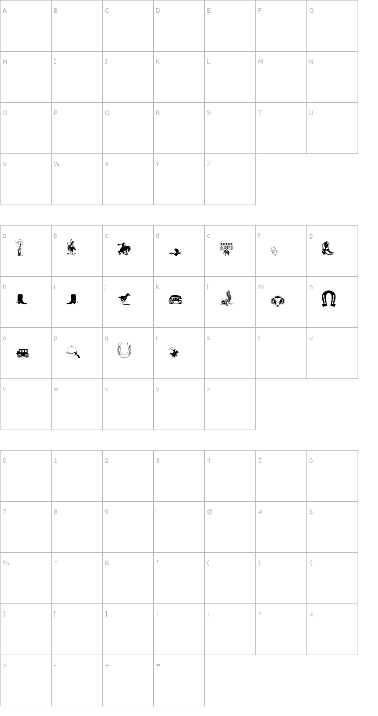 Character Map Western - DCM Font