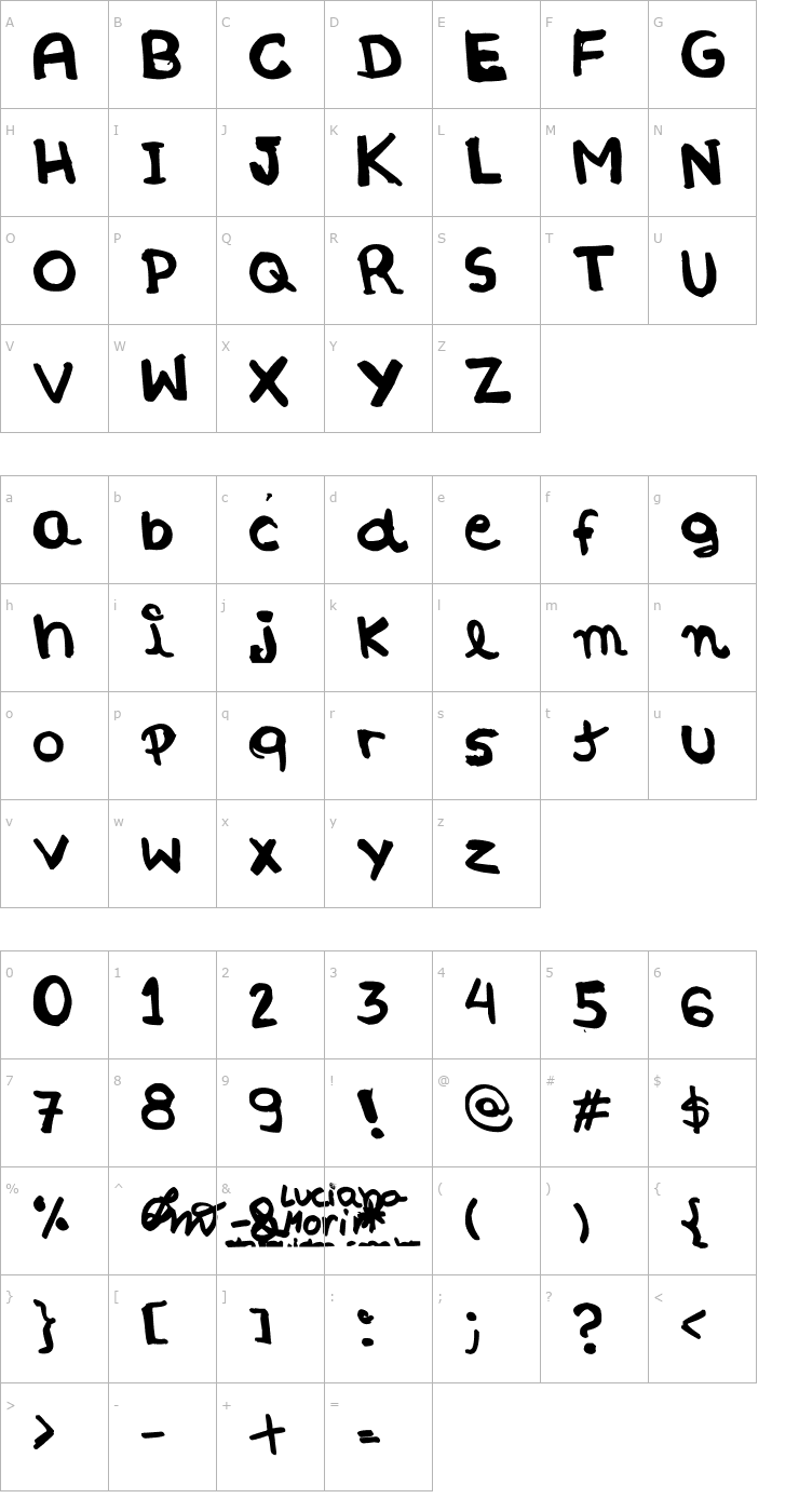 Character Map Whatever Font