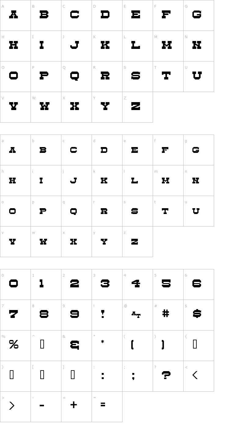 Character Map Whistle Stop JL Small Caps Font