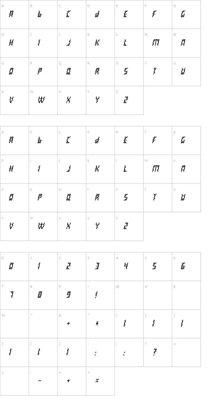 Character Map WhiteLake Font