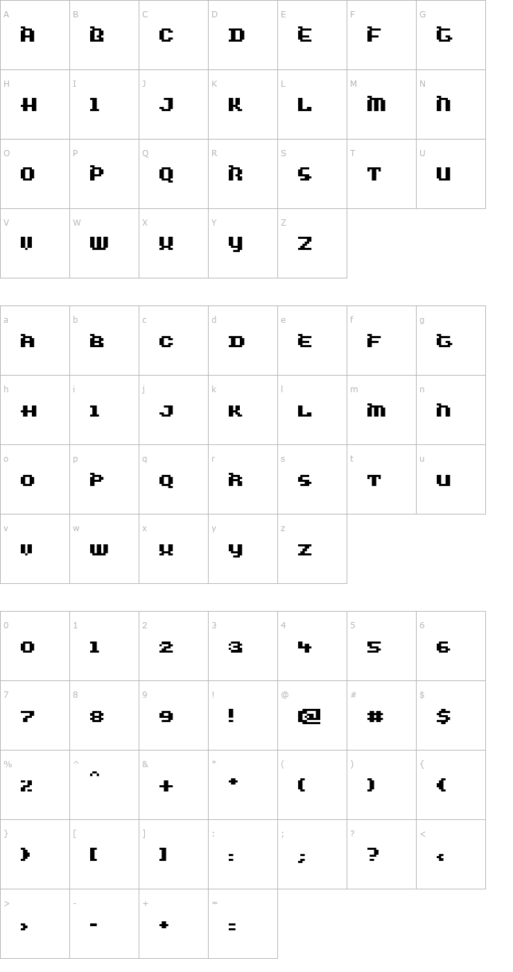 Character Map WiredBold Font