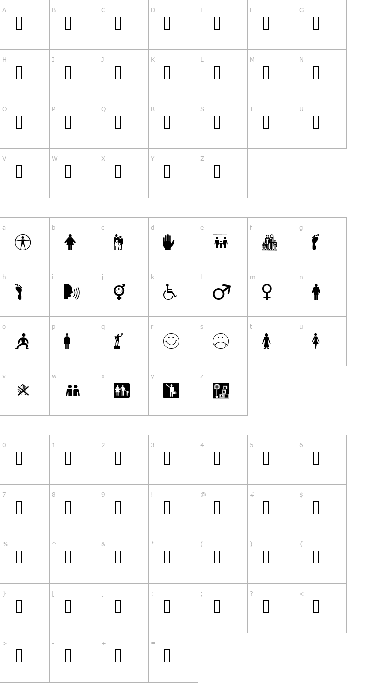 Character Map WM People 1 Font