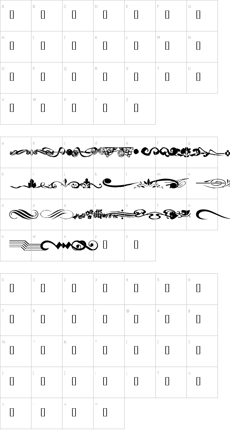 Character Map wmdividers1 Font