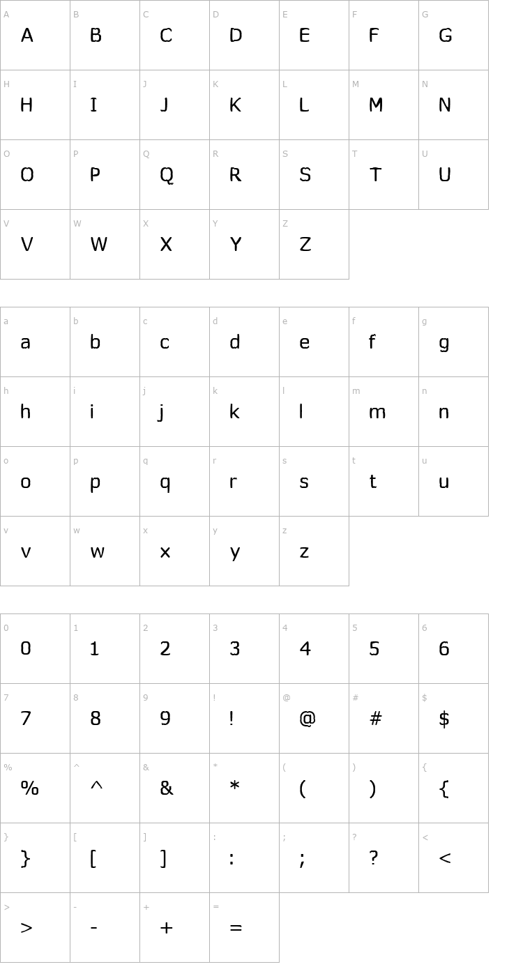 Character Map Wormfont Font