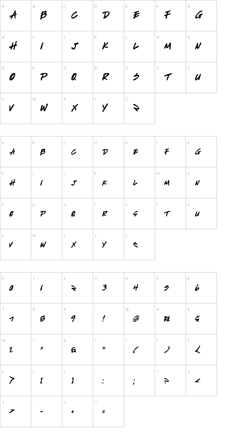 Character Map Write Off Font