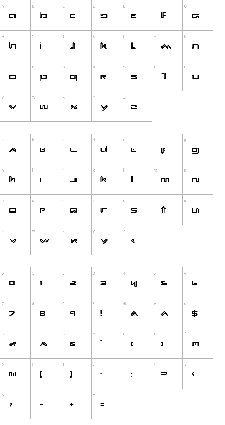 Character Map Xephyr Font