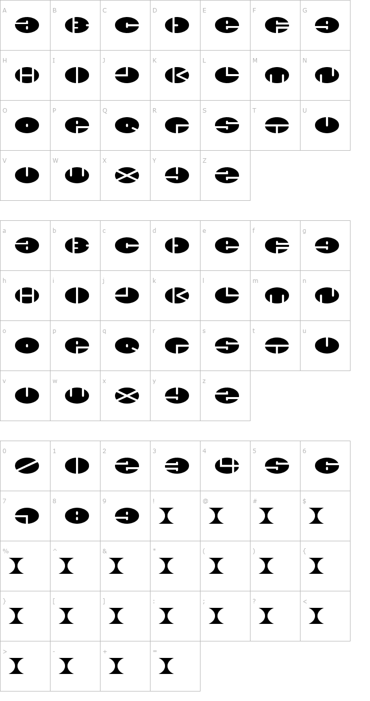 Character Map xminus Font