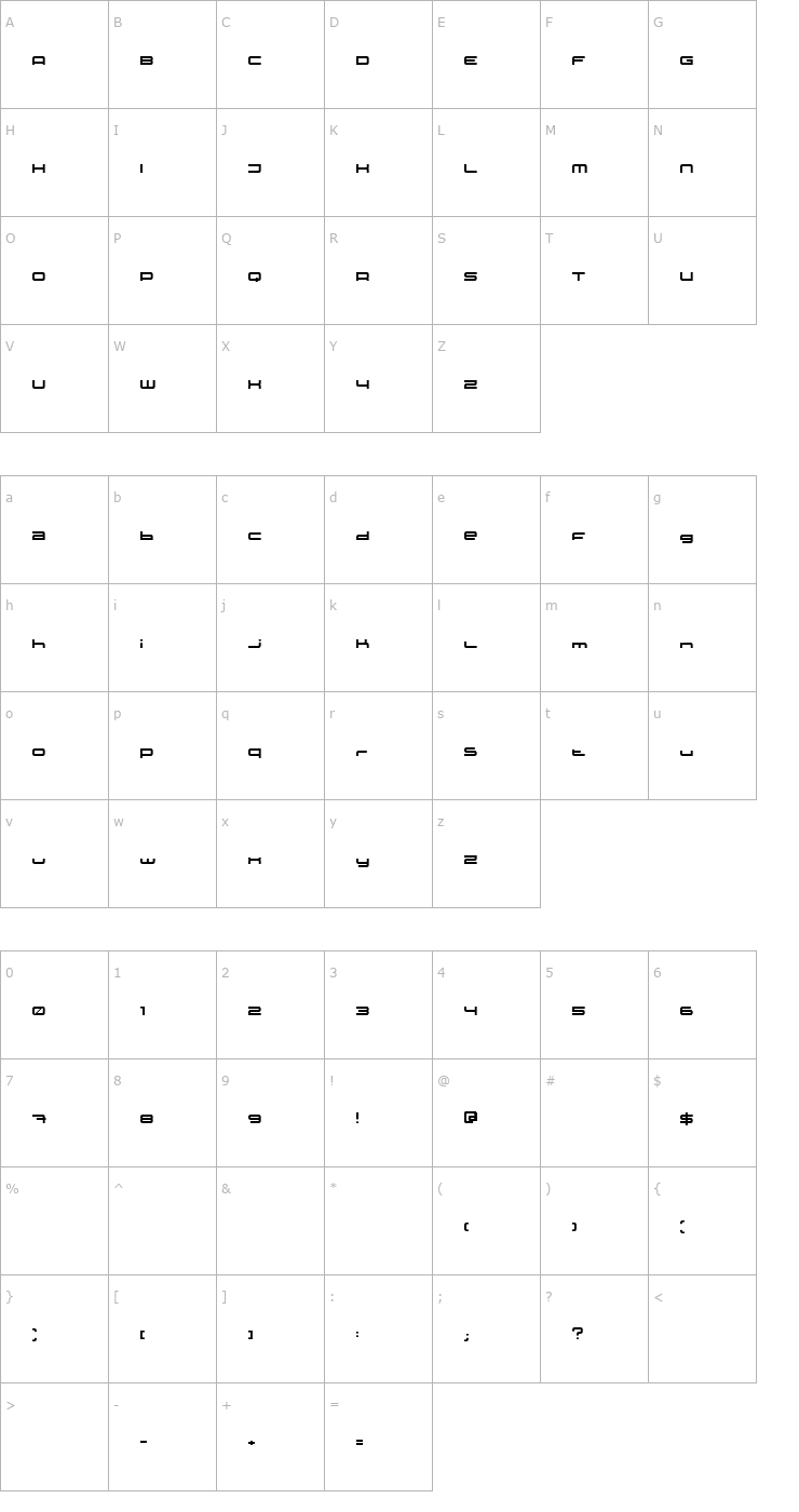 Character Map XXII Static Font