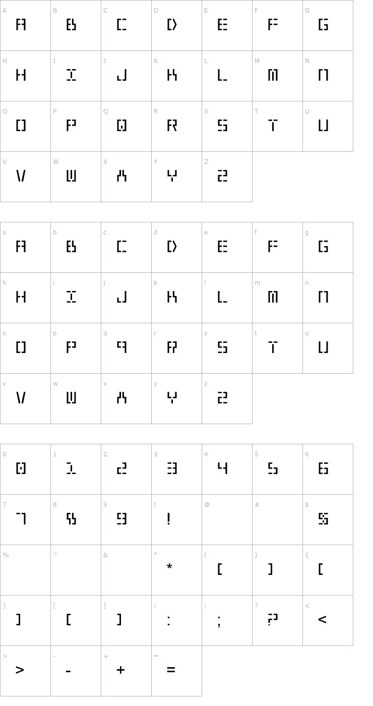 Character Map Year 2000 Font