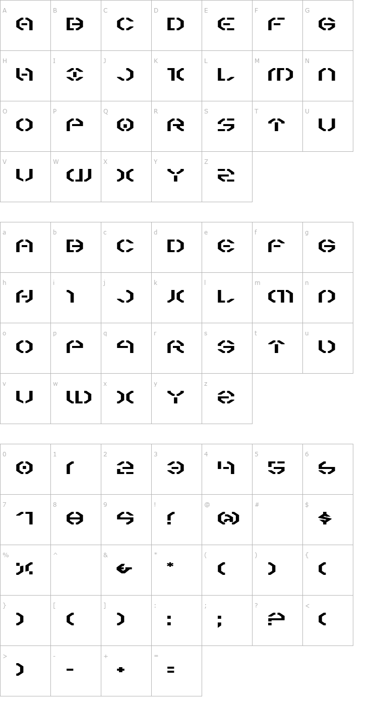 Character Map Year 3000 Expanded Font