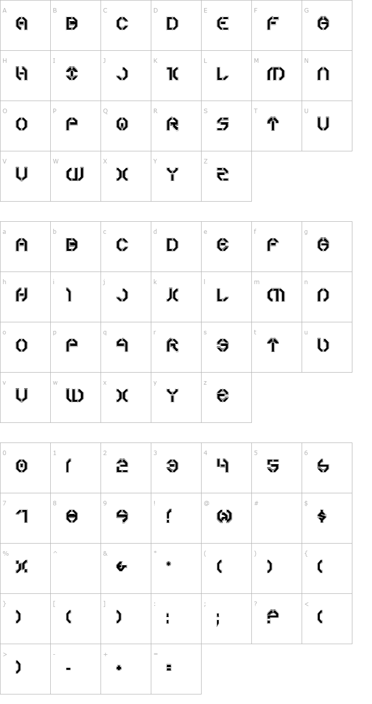 Character Map Year 3000 Pro Font