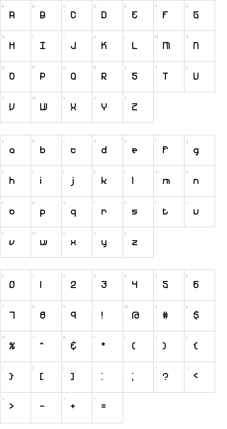 Character Map Yearend BRK Font