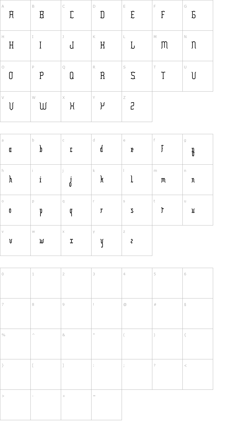 Character Map Yllia Font