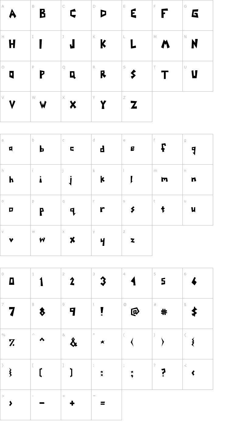 Character Map Yoinks Font