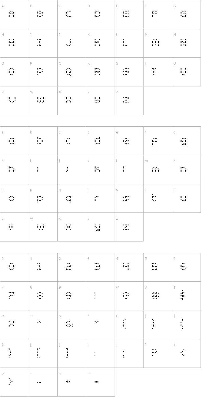 Character Map Zado Bold Font