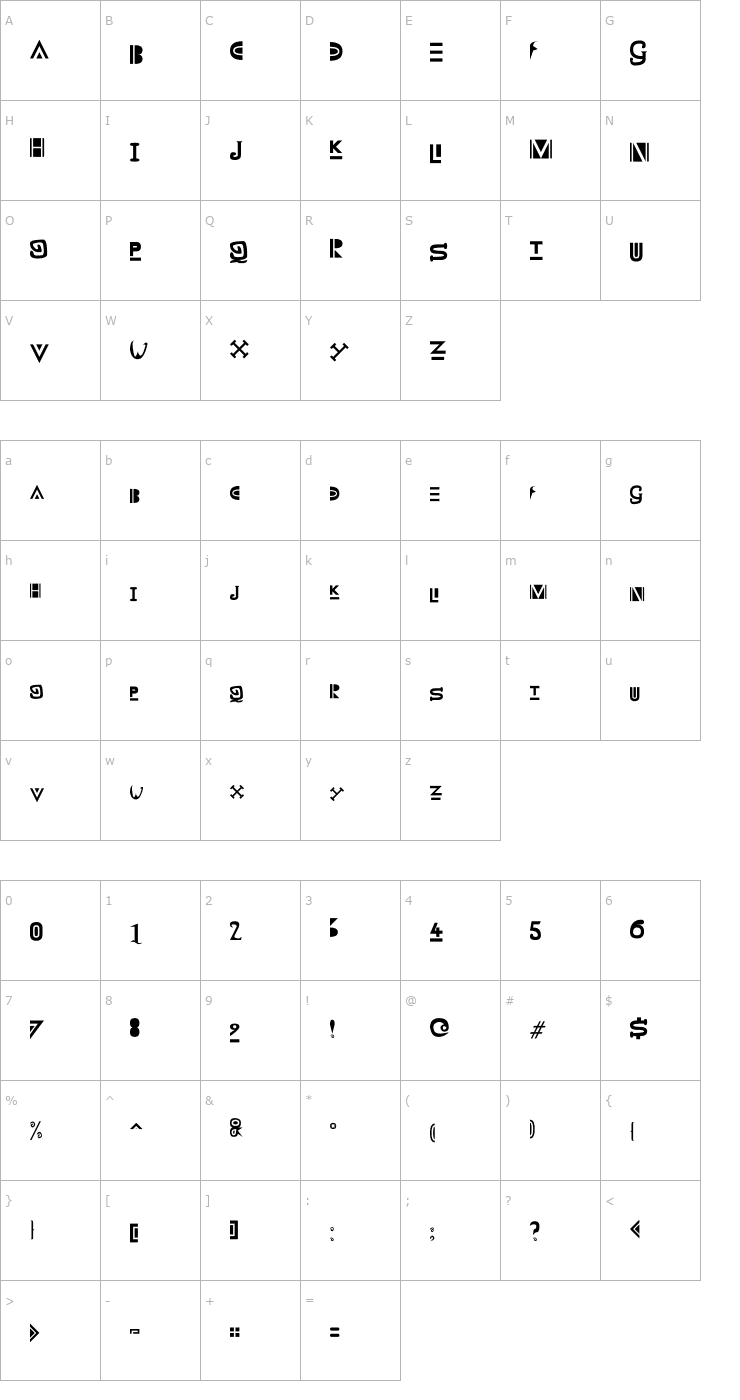 Character Map Zany Whatever It Means Font