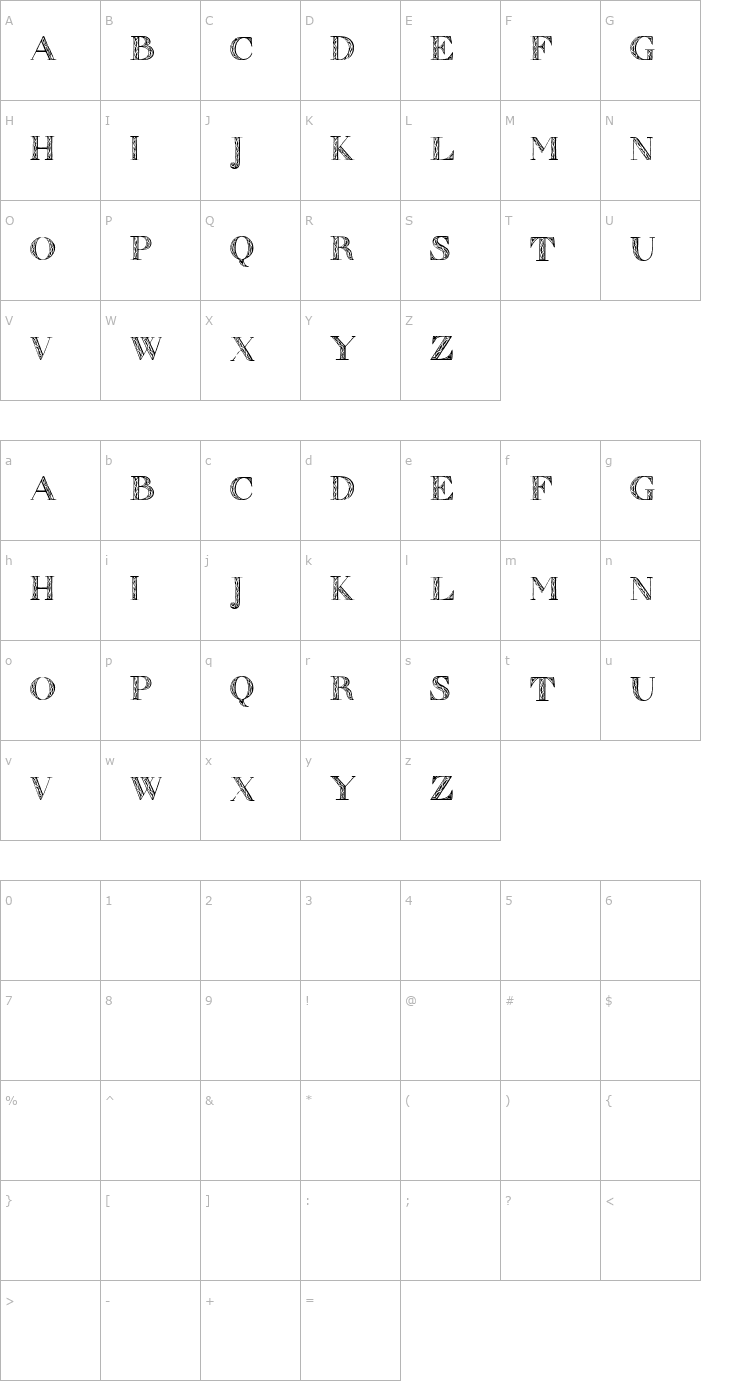 Character Map Zierinitialen1 Font