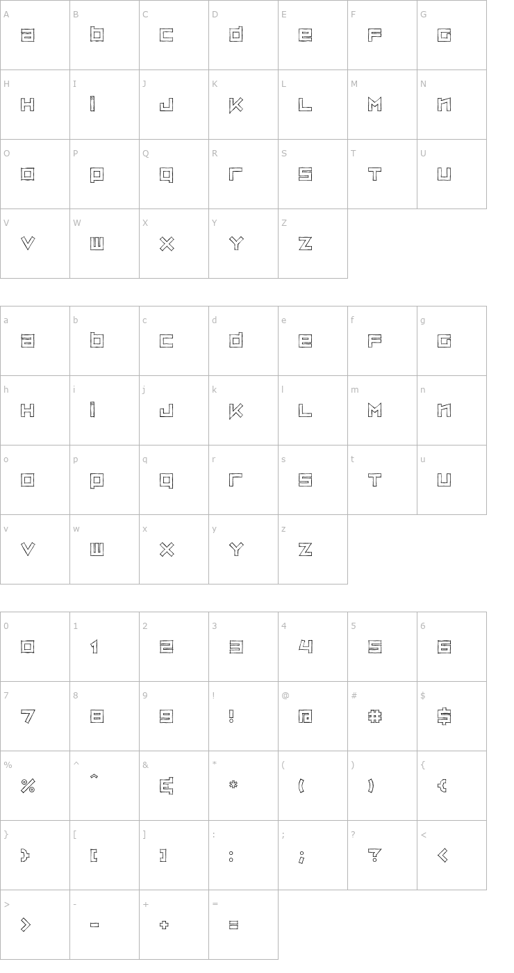 Character Map ZipSonikSketch Font