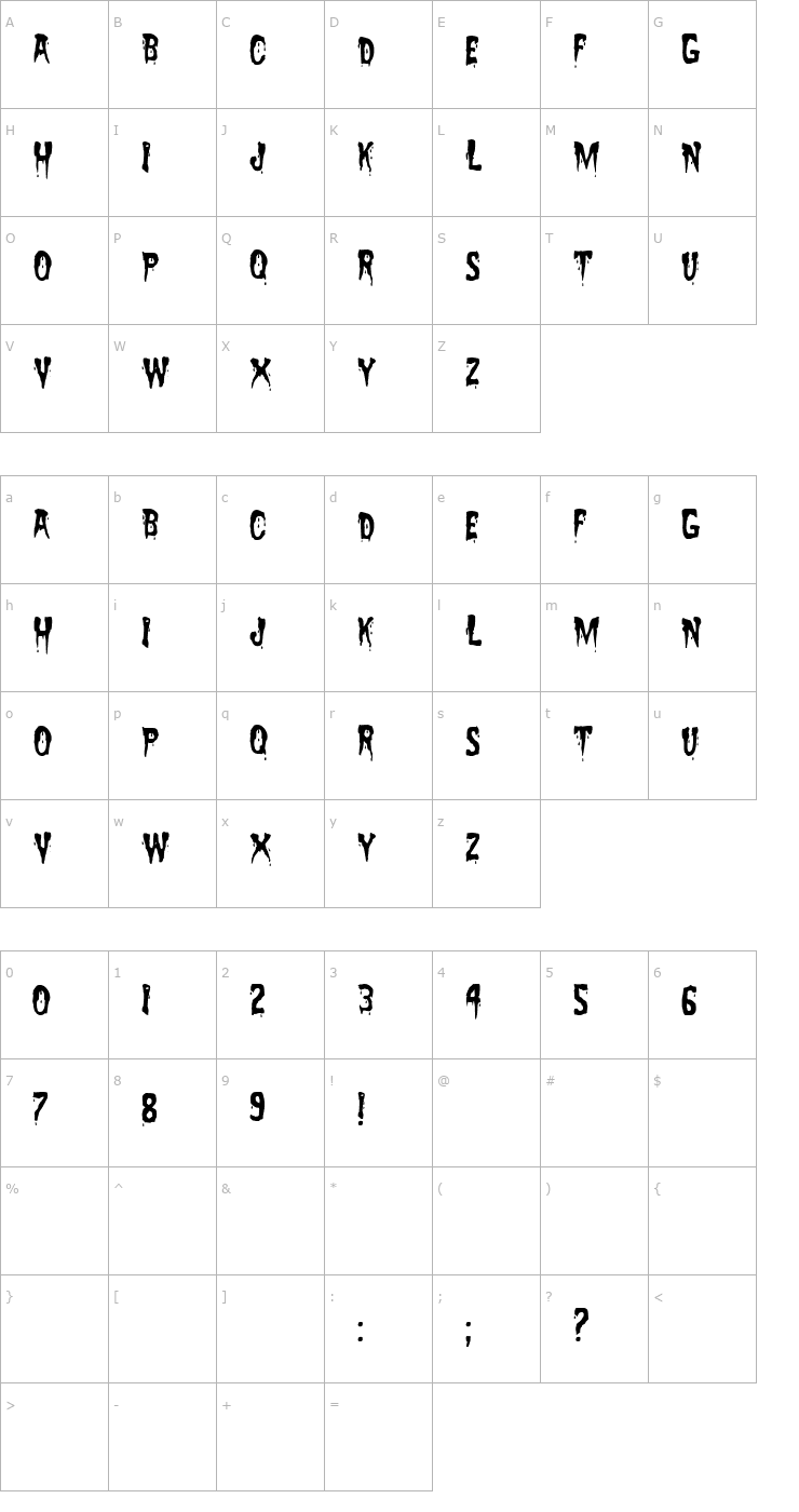 Character Map Zreaks NFI Font