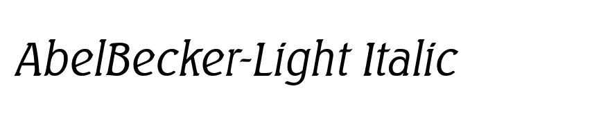 AbelBecker-Light Italic