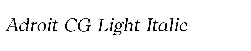 Adroit CG Light Italic