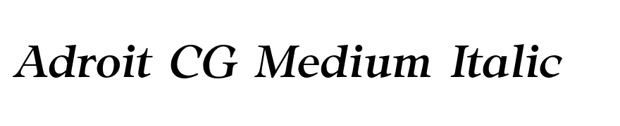 Adroit CG Medium Italic