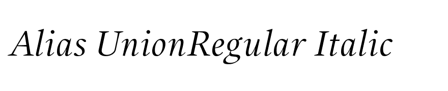 Alias UnionRegular Italic