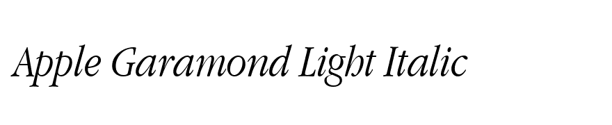 Apple Garamond Light Italic