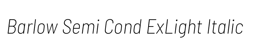 Barlow Semi Condensed ExtraLight Italic