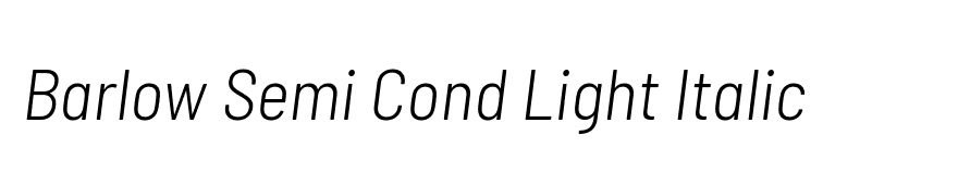 Barlow Semi Condensed Light Italic