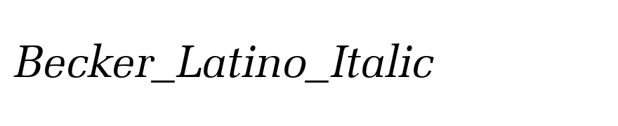 Becker_Latino_Italic