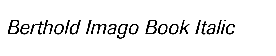 Berthold Imago Book Italic