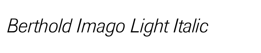 Berthold Imago Light Italic