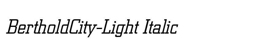 BertholdCity-Light Italic