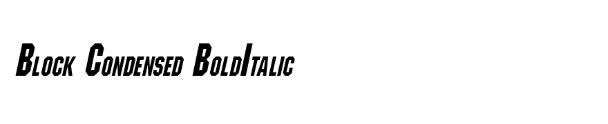 Block Condensed BoldItalic