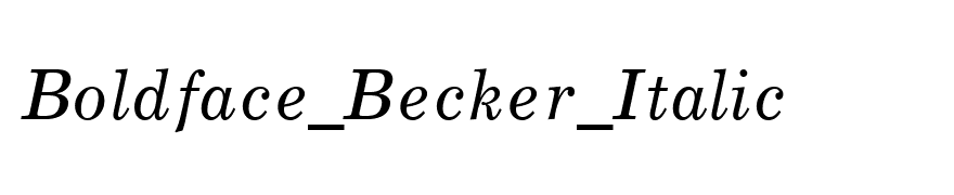 Boldface_Becker_Italic