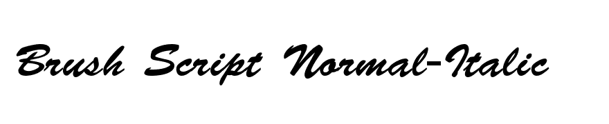 Brush Script Normal-Italic