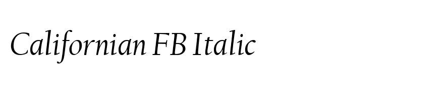 Californian FB Italic