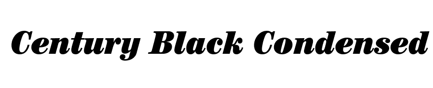 Century Black Condensed SSi Black Condensed Italic