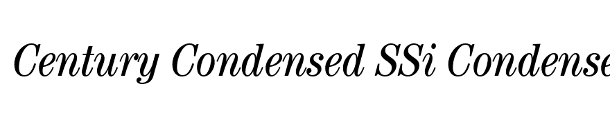 Century Condensed SSi Condensed Italic