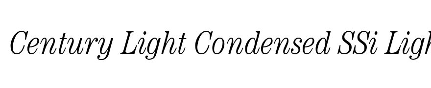 Century Light Condensed SSi Light Condensed Italic