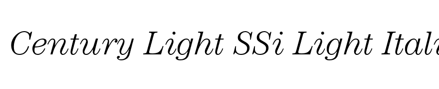 Century Light SSi Light Italic