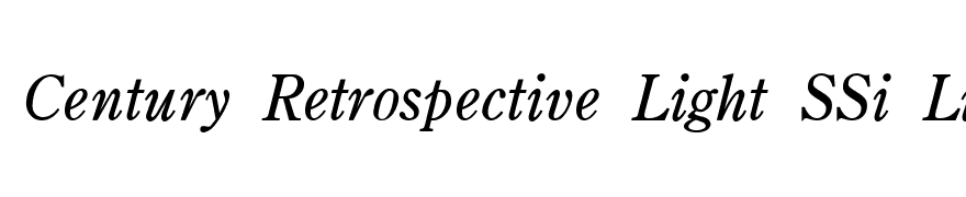 Century Retrospective Light SSi Light Italic