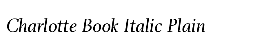 Charlotte Book Italic Plain