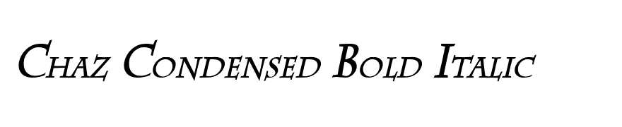 Chaz Condensed Bold Italic