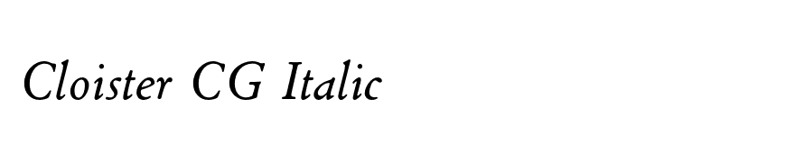 Cloister CG Italic