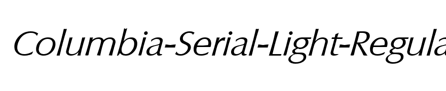 Columbia-Serial-Light-RegularItalic